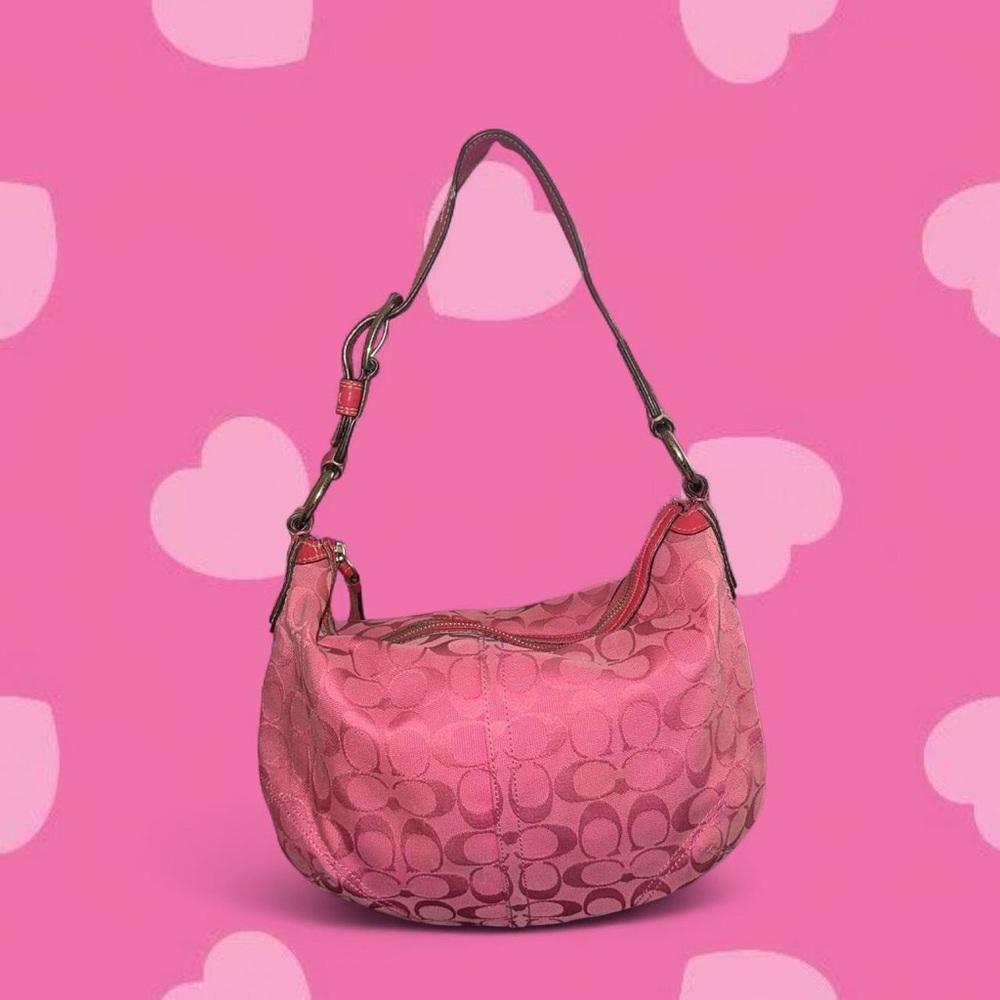 Y2K Coach Hobo Pink Logo Bag